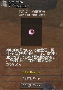 男性の弓の精霊石